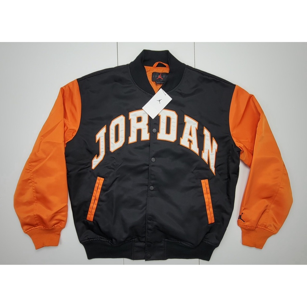 Nike Jordan Mens Size S Brooklyn University Varsity Jacket Black HV0099-011 New